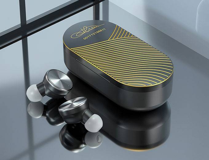 数码蓝牙耳机产品渲染图：设计亮点与视觉呈